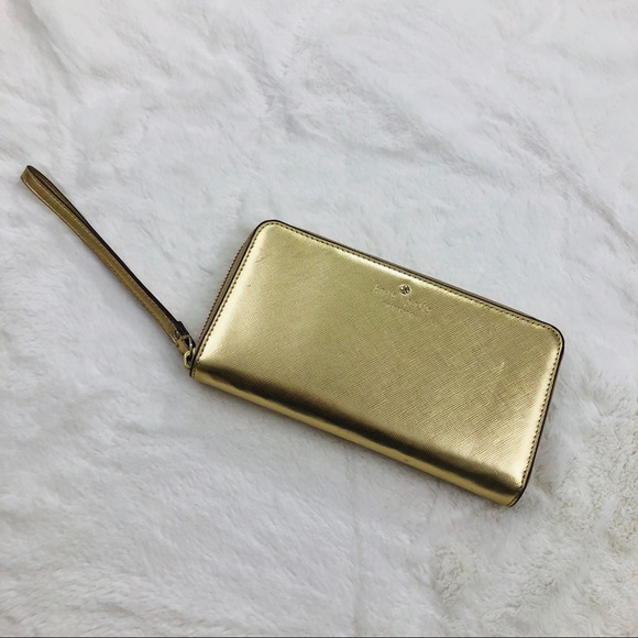 kate spade gold zip around wristlet - Picture 2 of 5